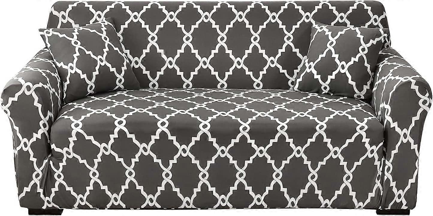 Sofa cover elastic, stretch sofa throw (rattan grey, 2 seater 145-185cm)