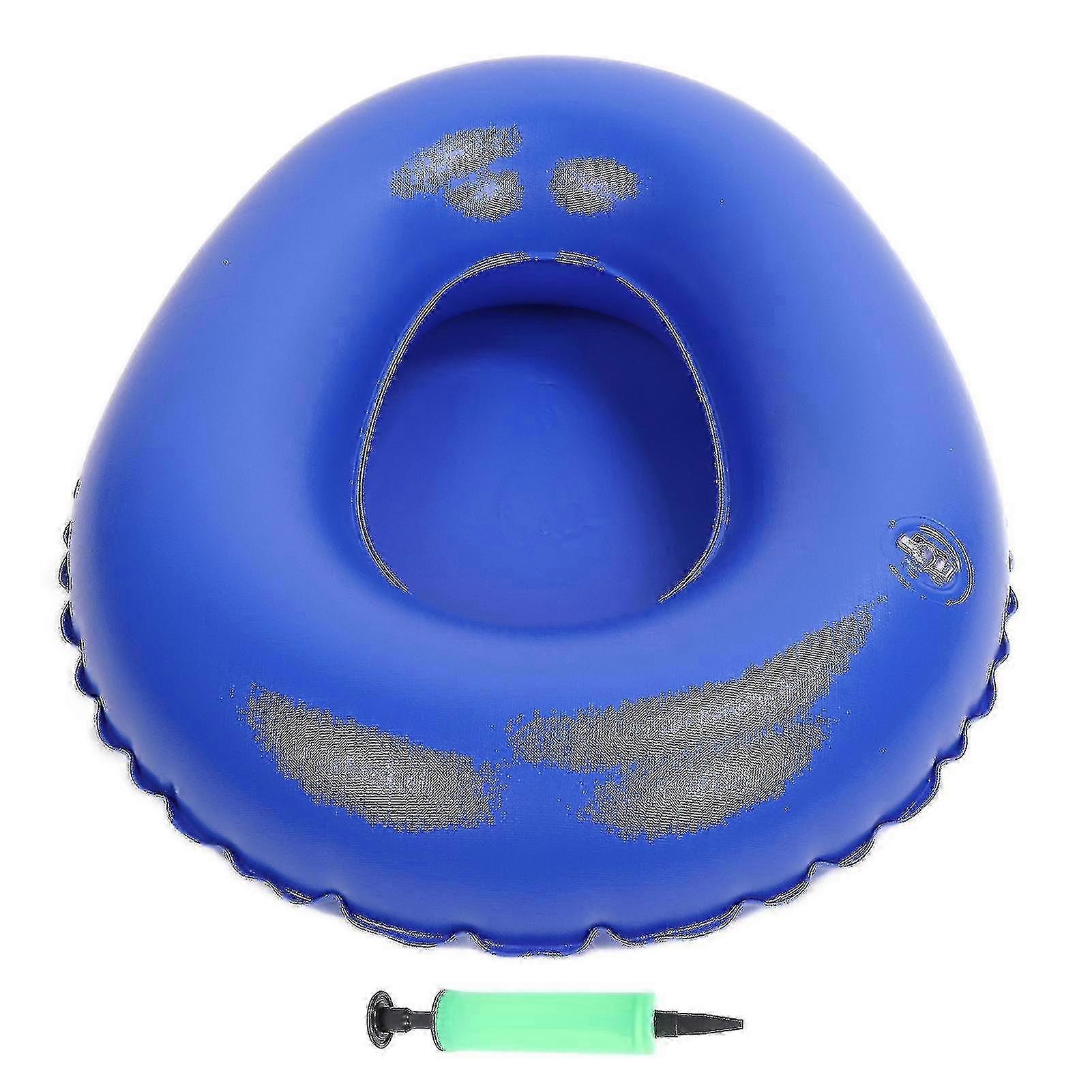 Air Inflatable Bedpan Soft High Density Portative Elderly Bedridden Patients Potty Blue_Dec