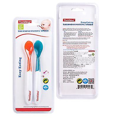 2 PC子供の温度感知色変化スプーン、ベビーフードサプリメントスプーンAz14322