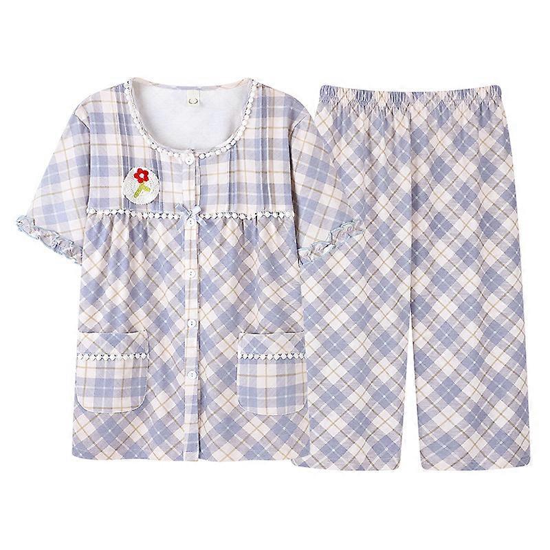 Casual Plaid Print pajamas set