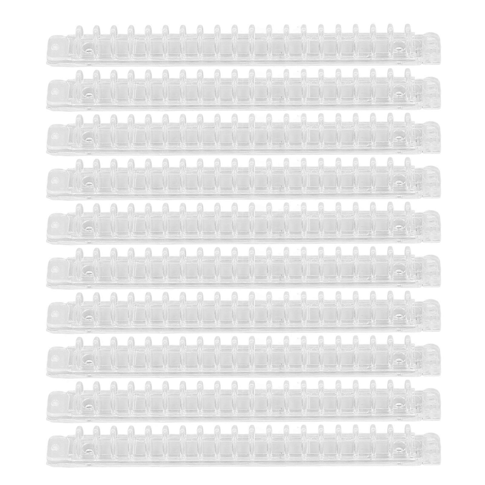 10pcs Binding Spine A5 20 Hole Manual Opening Closing ABS Material Transparent Color Detachable Binding Loop for School