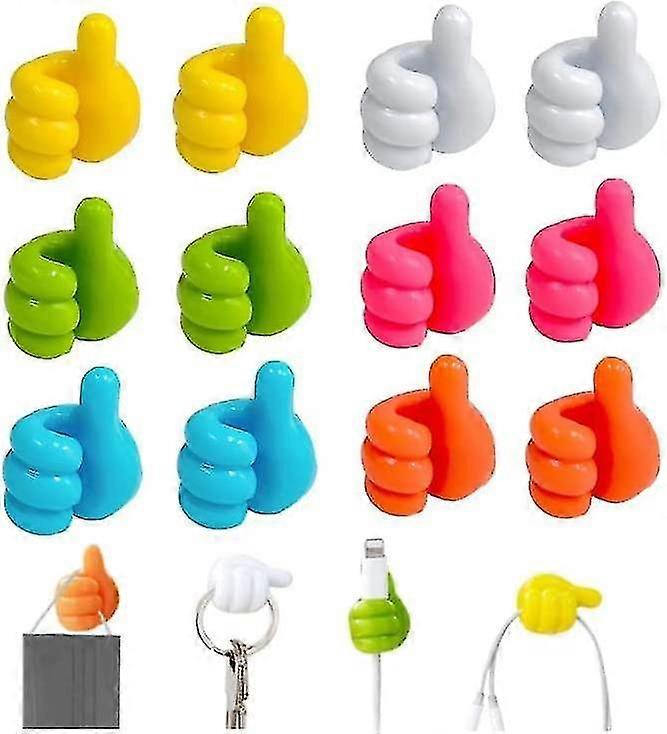12pcs Thumb Hooks Wall Decoration Hook For Home Office Wall Storage