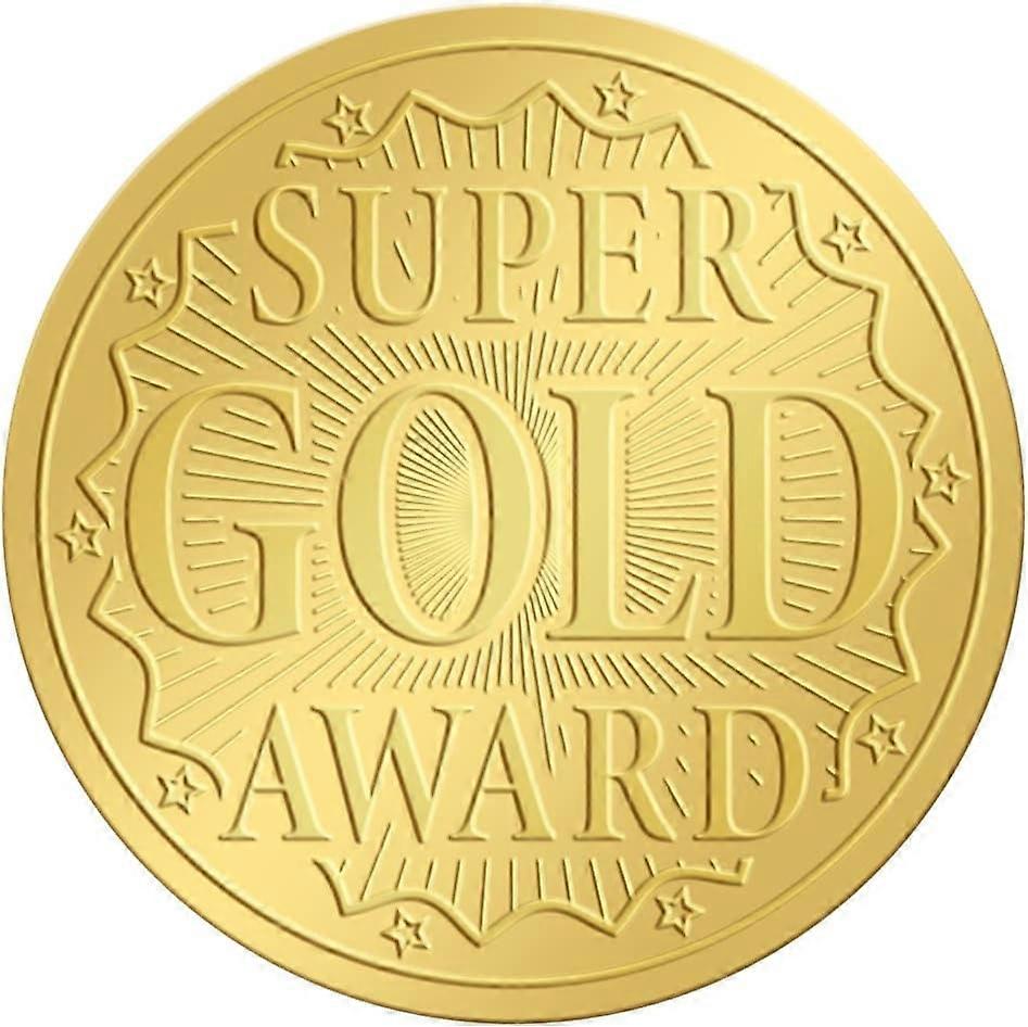 2 Inch Gold Foil Embossed Seals Stickers 100pcs Super Gold Award Certificates Envelope Seal Label Adhesive
