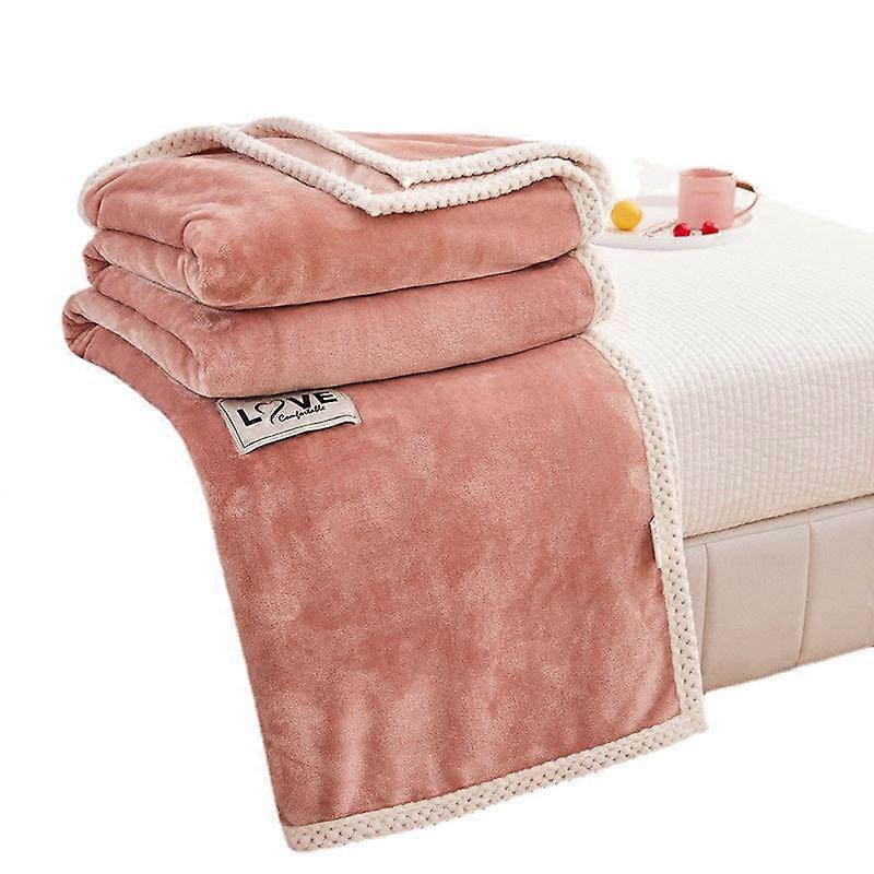 Plain Color Milk Velvet Blanket Sofa Blanket Nap Flannel Blanket Mink Fur Fabric Thickening