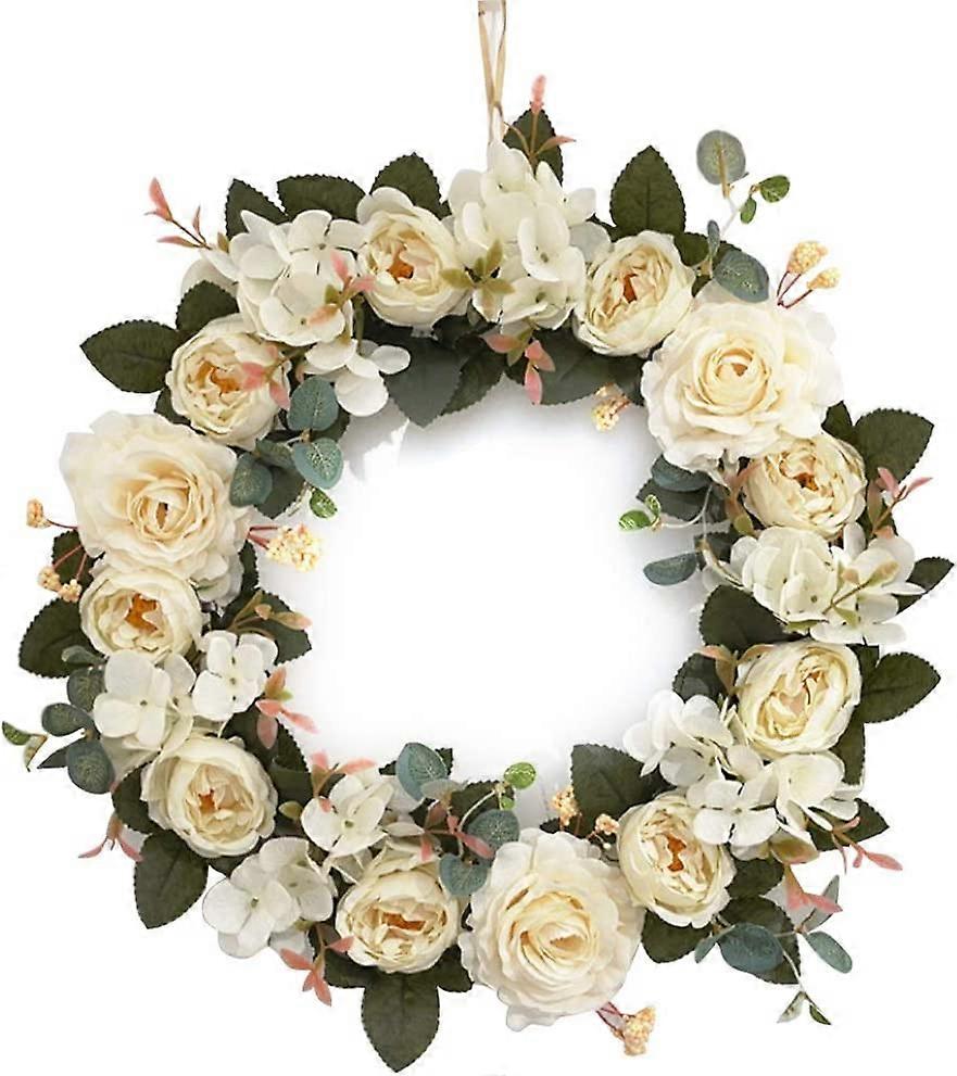 造花リースリングフィールドペンダントドアラウンドリーフデコレーションリースドアホルダーハンギングアクセサリー