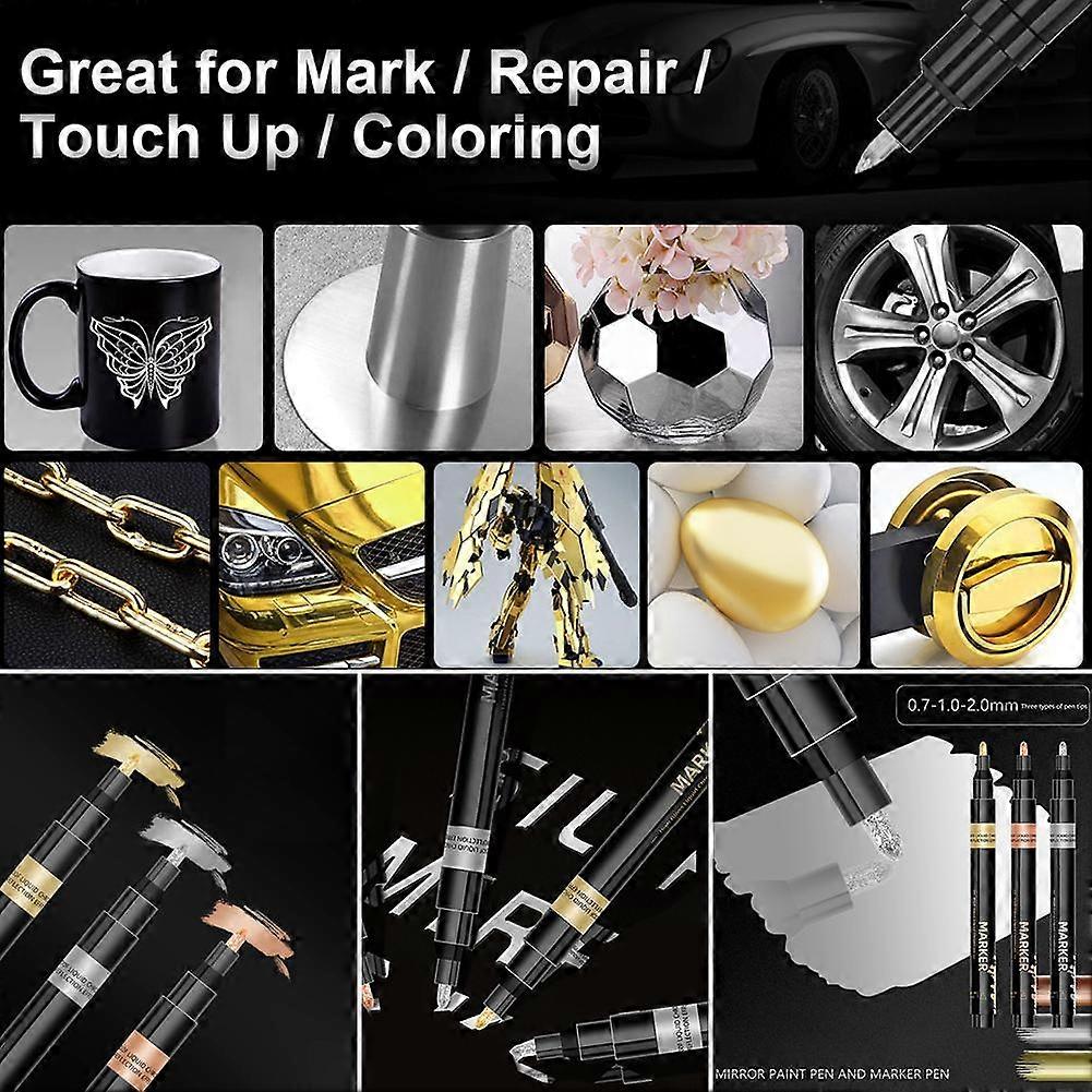 Silver Art Liquid Mirror DIY Highlight Marker Pen Multifunction Pen