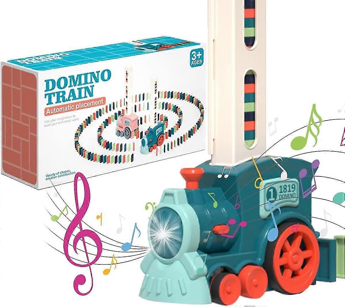 80/100pcs Electric Domino Train Toy Set, Creative Automatic Domino Train, Dominoes Rally Train Sets For Kids