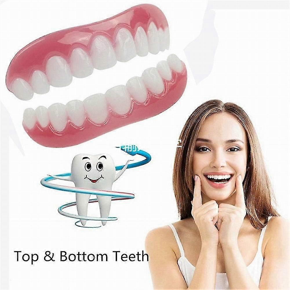 2-pack dentures cosmetic teeth comfortable upper and lower dentures veneers cosmetic teeth