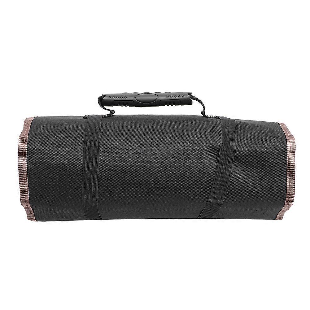 Multifunction Portable Motorcycle Tools Bag Universal Rolled Toolkit Pocket Large CapacityBlack