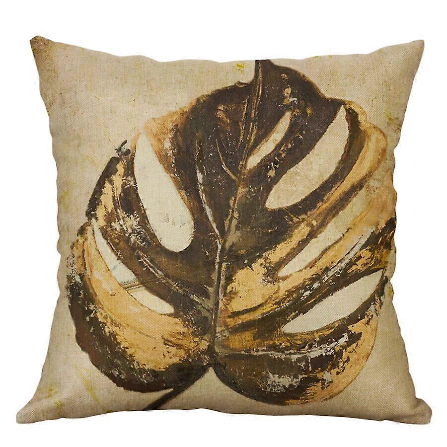 Vintagリーフプリント枕カバーコットンリネンかわいいソファクッションカバー家の装飾デザイン1761jpjcjh