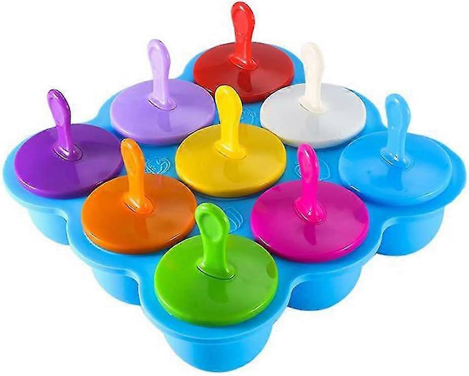 Popsicle Molds, Popsicle Maker, Silicone Non-stick Popsicle Maker With Drip Protection (1 Pack, Blue)