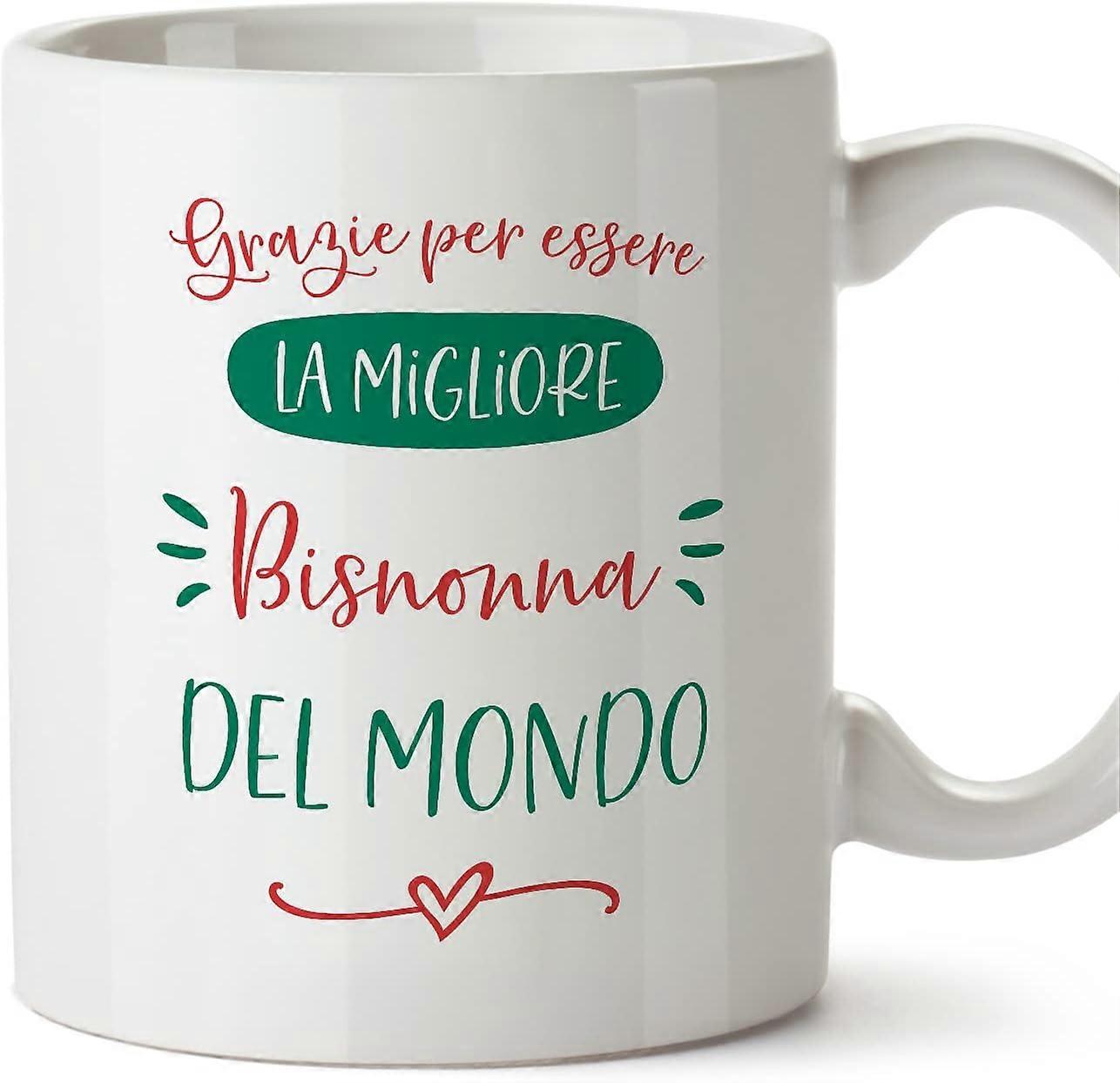 イタリアの曾祖母マグカップGrazie Migliore FAMIGLIA面白いギフトセラミック11オンスマグ