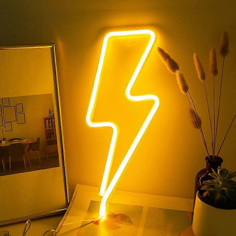 Flash Shaped Neon Signs Decorative Atmosphere LED Night Lights USB/Battery Powered Acrylic Wall Decor for Room New
