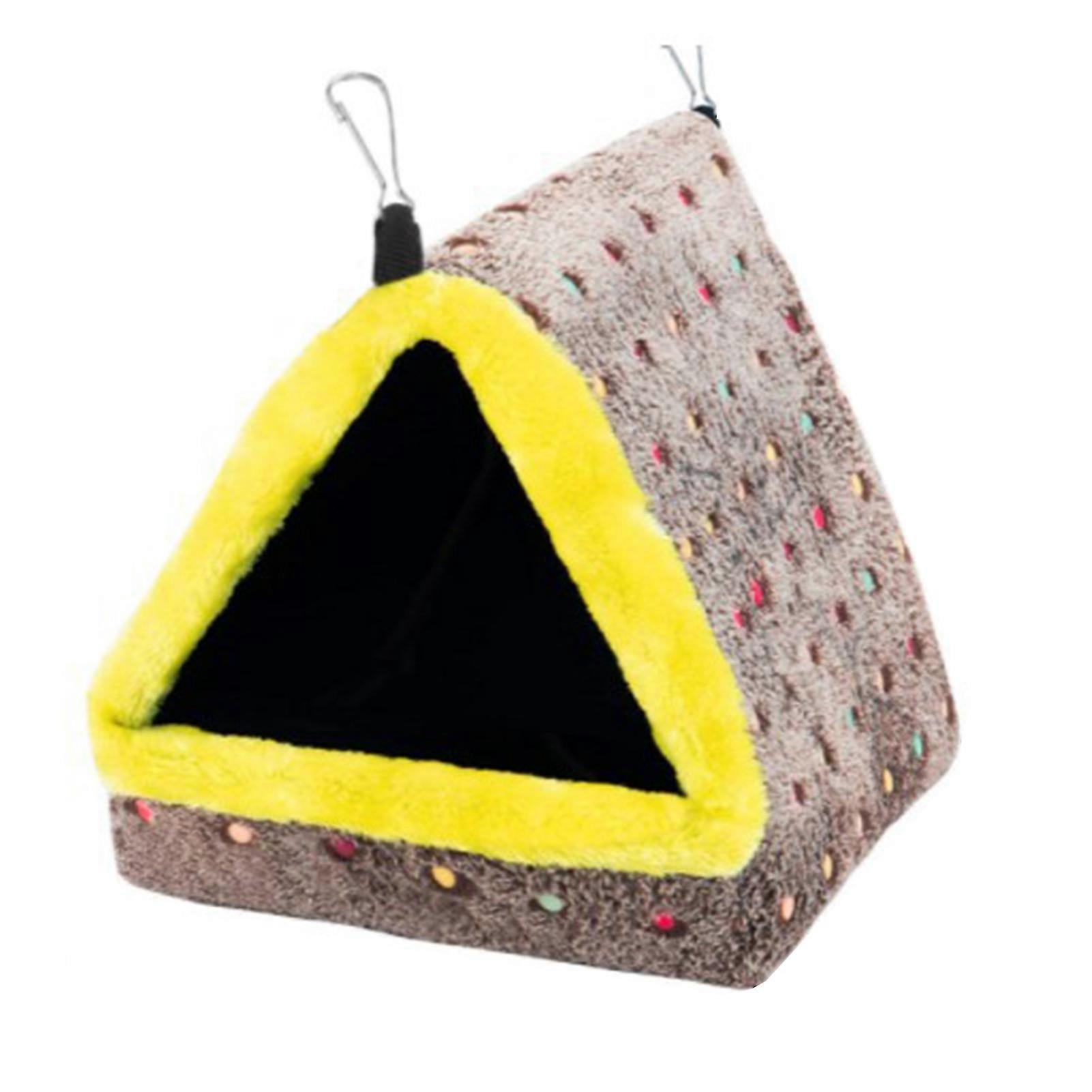 Pet Bird Nest Triangle Shape Keep Warmth Thickened Bird Parrot Hanging Hammock for Guinea Pig