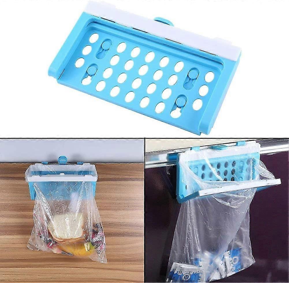 Kitchen Trash Bag Holder Plastic Trash Bag, Foldable Garbage Bag Hanging Rack