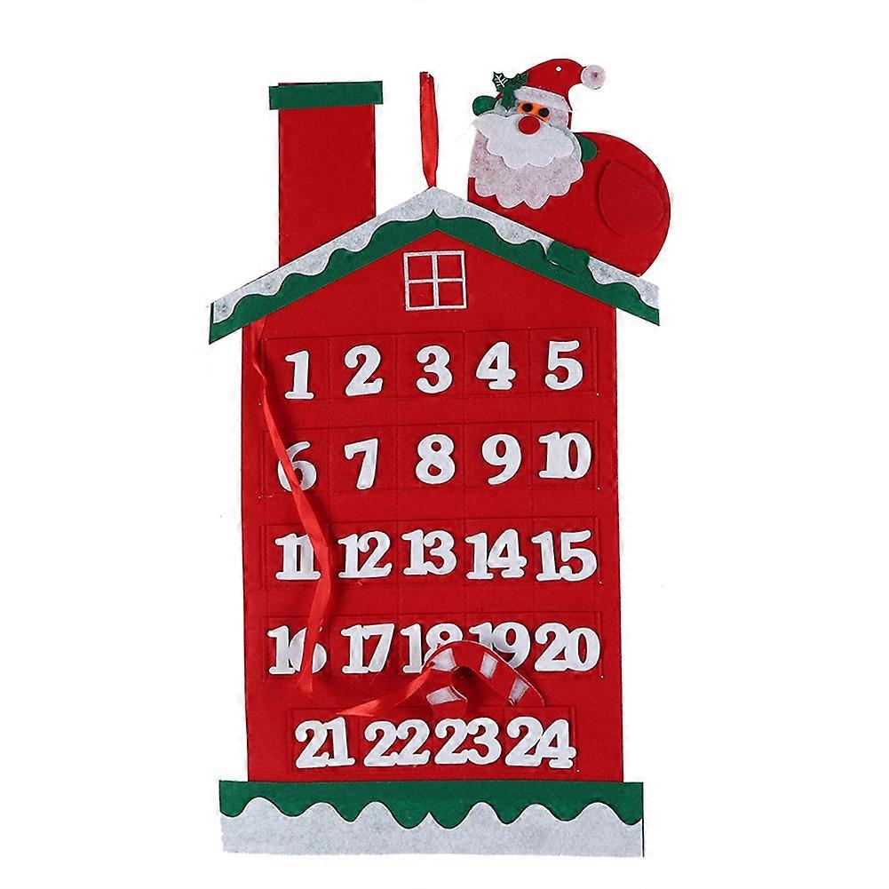 Χαριτωμένο μοτίβο Χριστούγεννα Advent Calendar Felt Χριστούγεννα αντίστροφη μέτρηση Ημερολόγιο Διακόσμηση ΠρομήθειεςΧριστουγεννιάτικο σπίτι