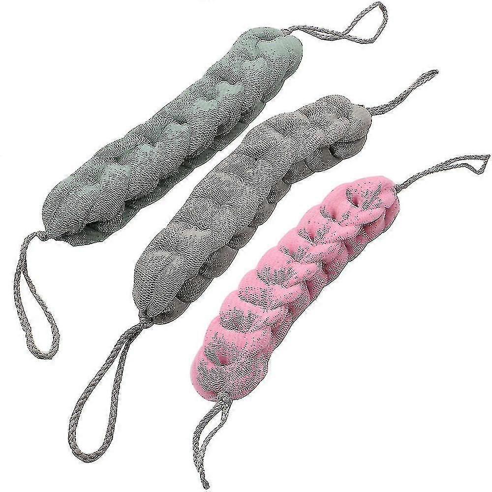 3pcs Double Head Hanging Bath Towel Bath Sponge Bath Ball Shower