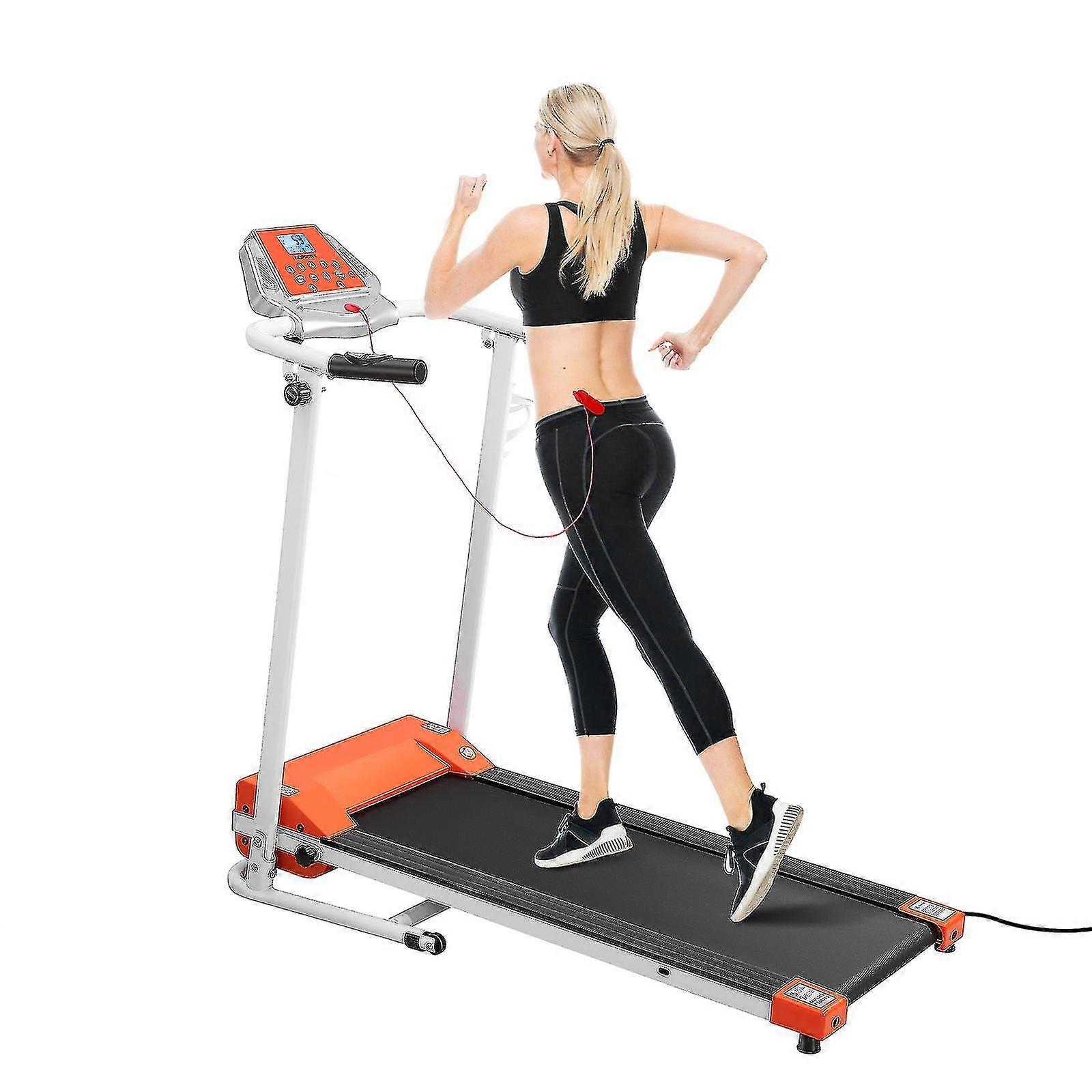 Besportble Motorized Treadmill 1.5hp Electric Treadmill 12 Built-in Programs Folding Treadmill 1-10 Km/h Adjustable Household Running Machine With Lcd