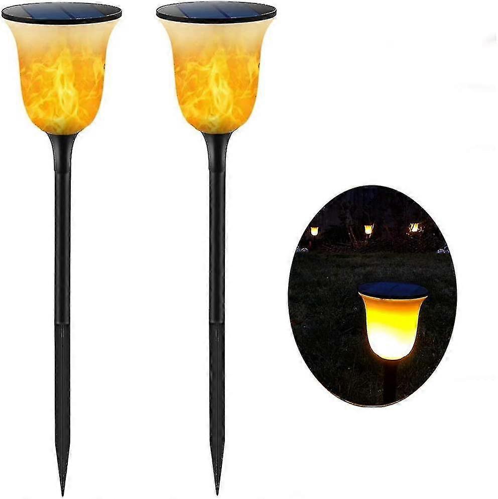 Solar-Gartenleuchten 2er-Pack - 96 LEDs mit Flam Y