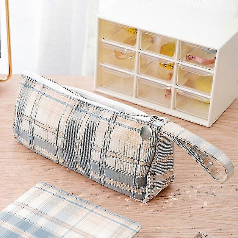 Large Capacity Canvas Pencil Bag Pen Case 2 Compartments Design 7.87x2.36x3.94in