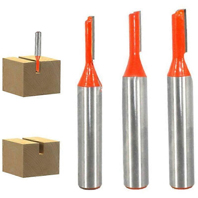 8mm Straight Router Bit, 3pcs Tungsten Carbide Router Bit Single Flute Stra