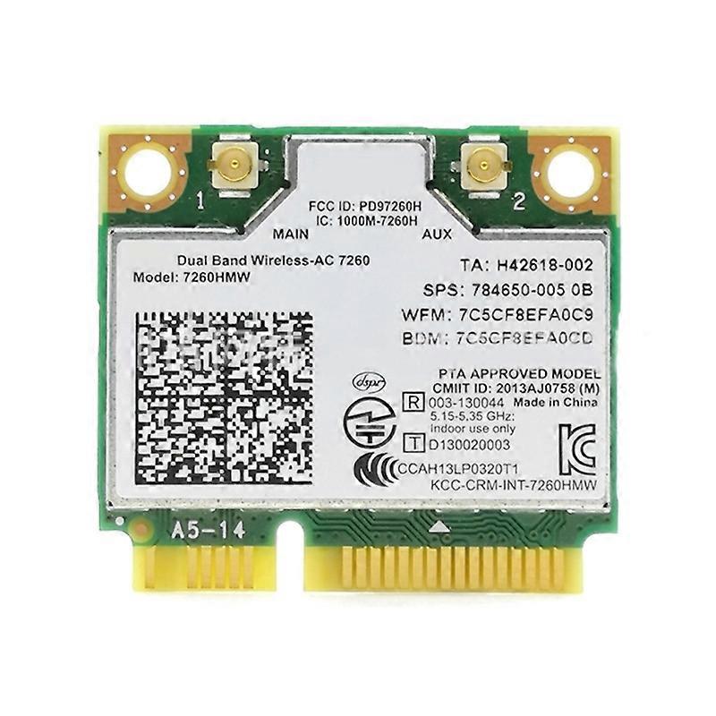 Dual-Band 7260 7260HMW 7260AC Wifi Wlan Card BT4.0 Mini PCI-E Network Adapter