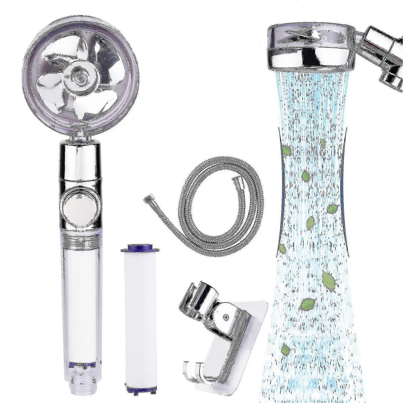 360 Rotating High Pressure Propeller Driven Handheld Shower Head