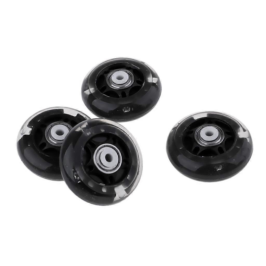 4 Pcs Outdoor Inline Roller Skates Skating Replacement PU Wheel 64mm Black