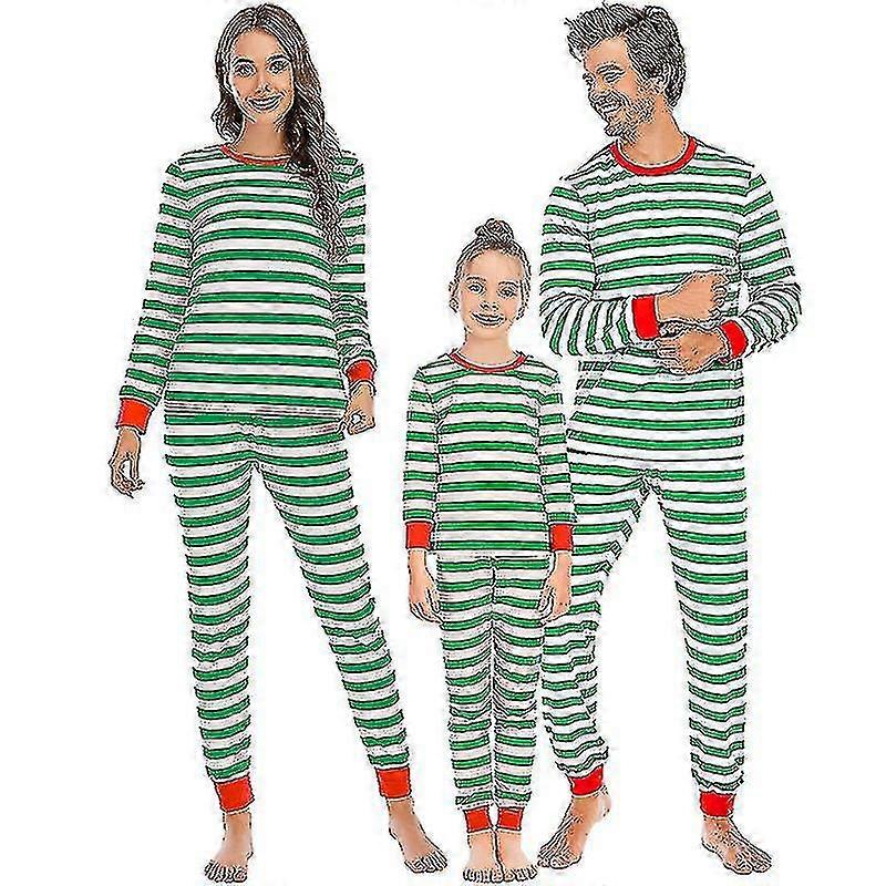 Julfamilj matchande randig pyjamas Set jul sovkläder loungewear för vuxna barn baby