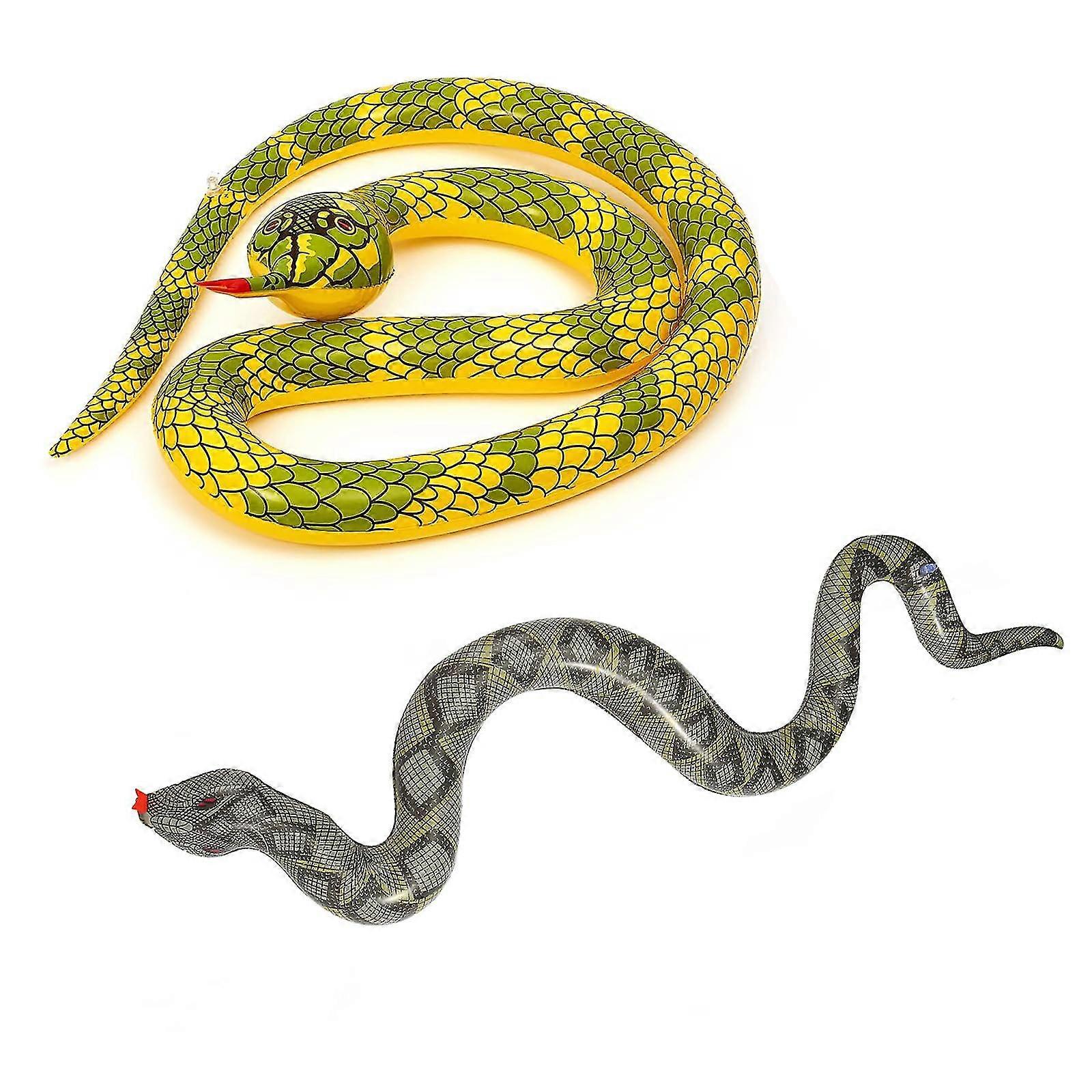 2pcs Inflatable Snake For Pool Garden, Pool Inflatable Snake Toy Fake Snake Teddy Toy Snake Pool Inflatables For Adults Water Snake Toy Inflatable Poo