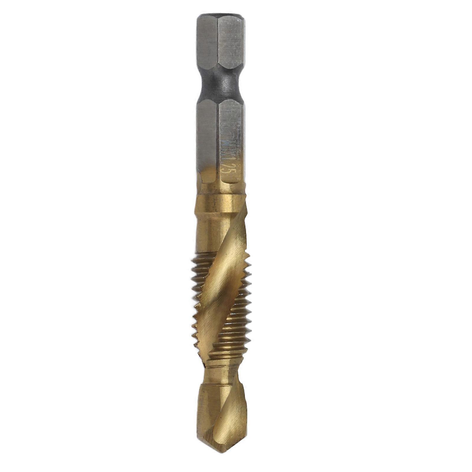 Tap Drill Bits Hex Shank Titanium Coated Metric Screw Kombinasjon Tapping Bit for WoodM8