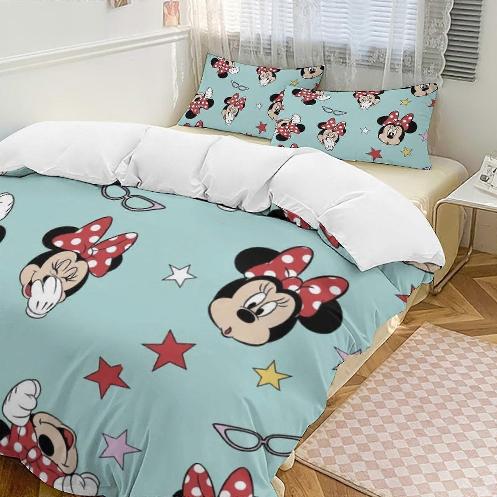 v4284  Bed Sheets Bedding Minnie MouseCartoon Collection 3-Piece Comforter Set, Personalized Bedding Decor for Kids And Teens  Bed Sheets  yuq4284