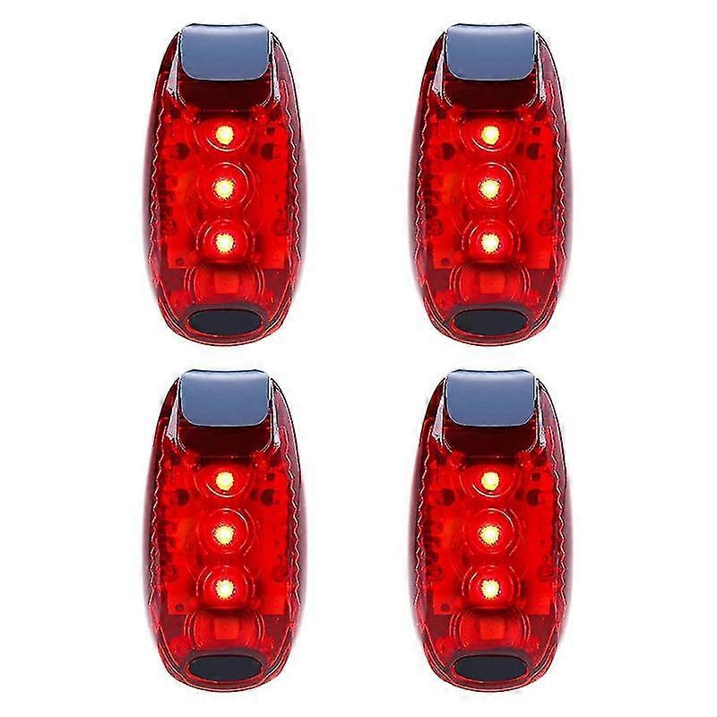 4 Pcs Safety Light Waterproof Red Flashing Bicycle Rear Light, Suitable For Running, Walking, Cycli