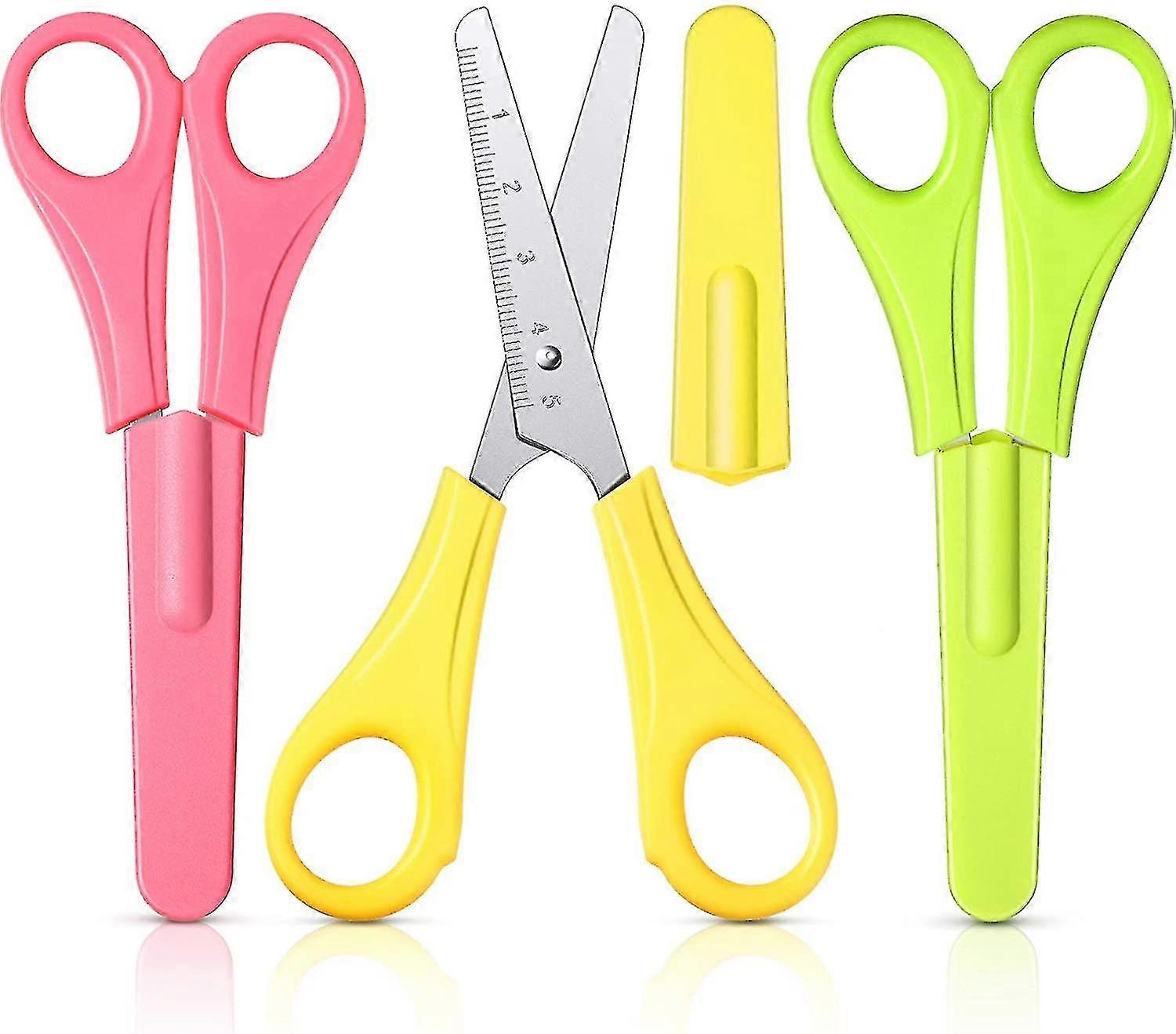 Kids Safety Scissors Children Handle Pre-school Training Scissors Plastic Safety Handmade Scissors With Spring For Christmas Scrapbooking, Art Craft,t