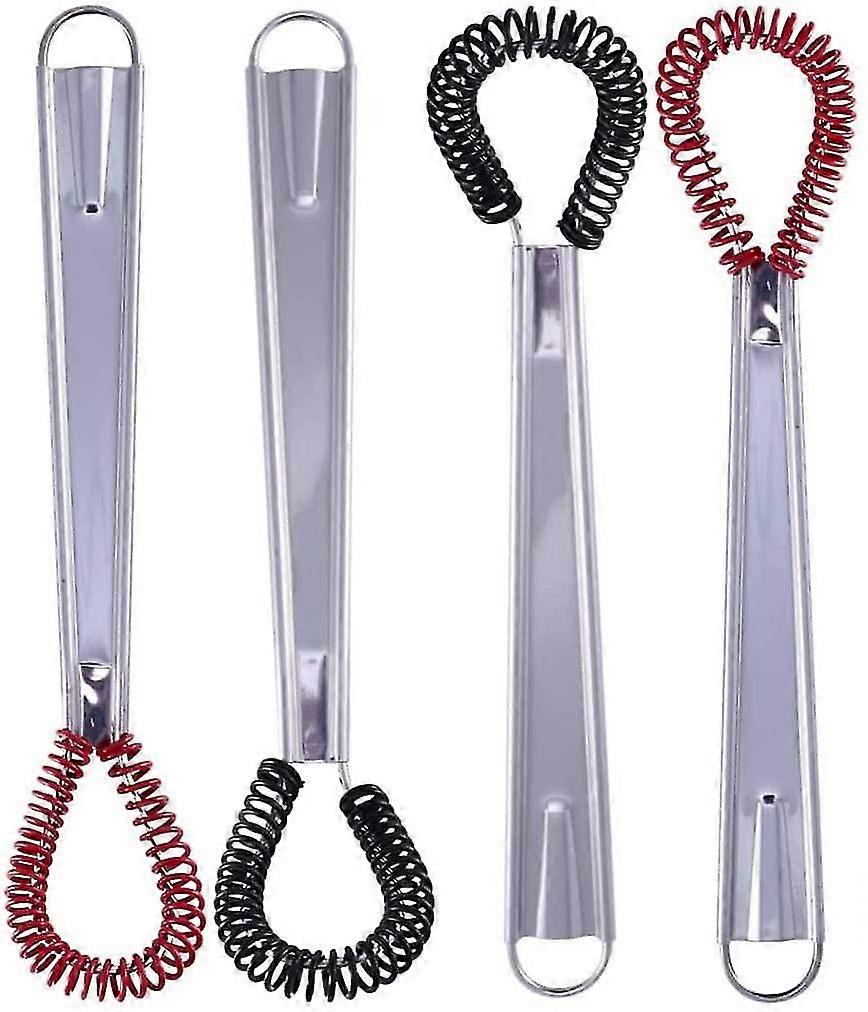 4 قطع الفولاذ المقاوم للصدأ البيض مضرب سيليكون الربيع خفقت اليد عقد صلصة التقليب