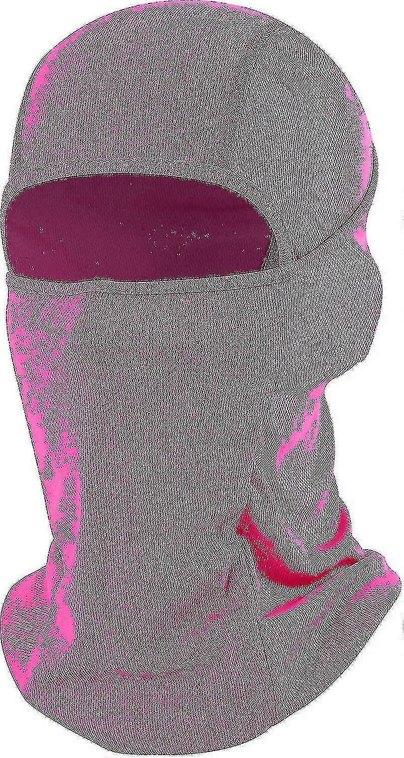Balaclava ansiktsmask justerbar vindtät uv-skyddshuva (mörkrosa)