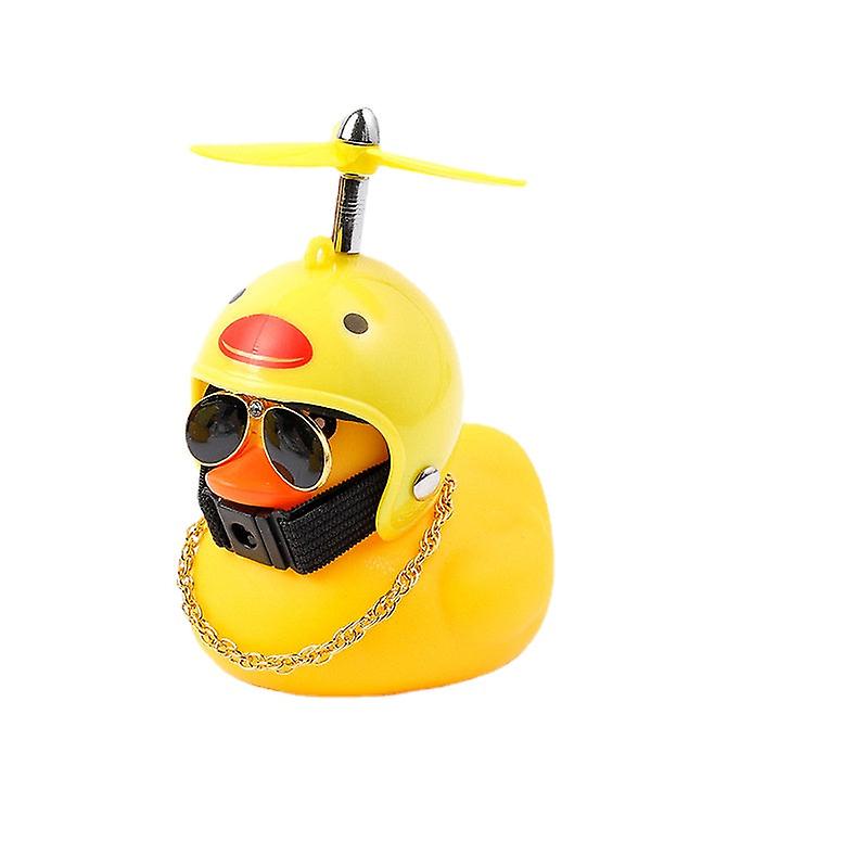 Creative Decoration Car Bicycle Ornament Small Yellow Duck, Will Ring, Light And Rotate