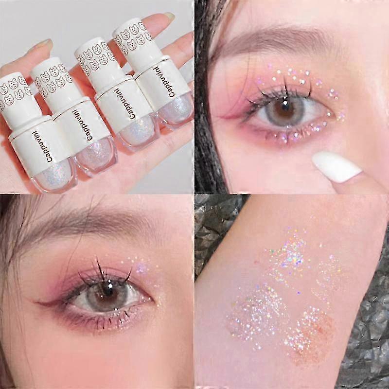 Cappuvini 6 Colors Liquid Eyeshadow Glitter Highlight Pearlescent Eye Shadow