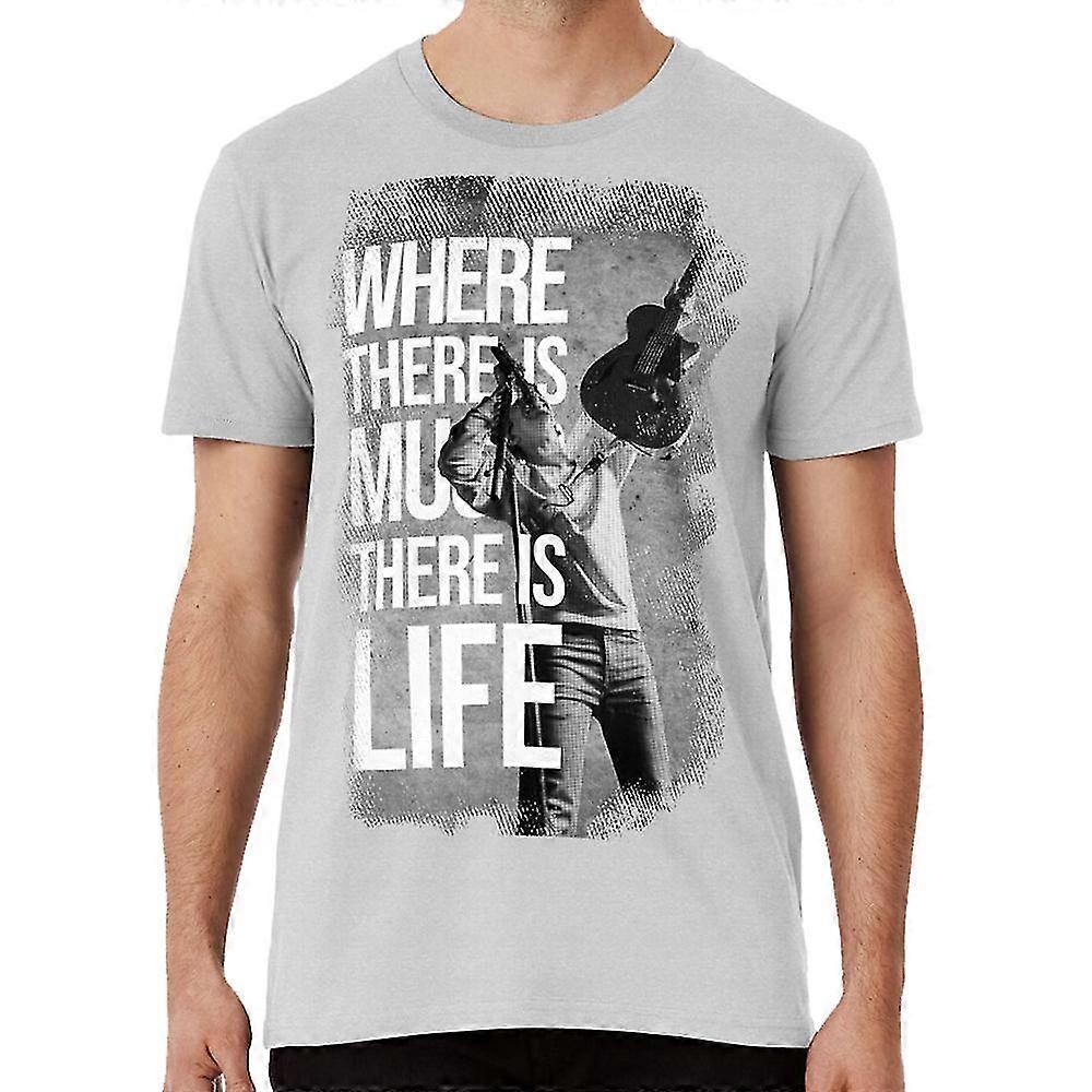 Onde há música, há vida! Camiseta de gola redonda
