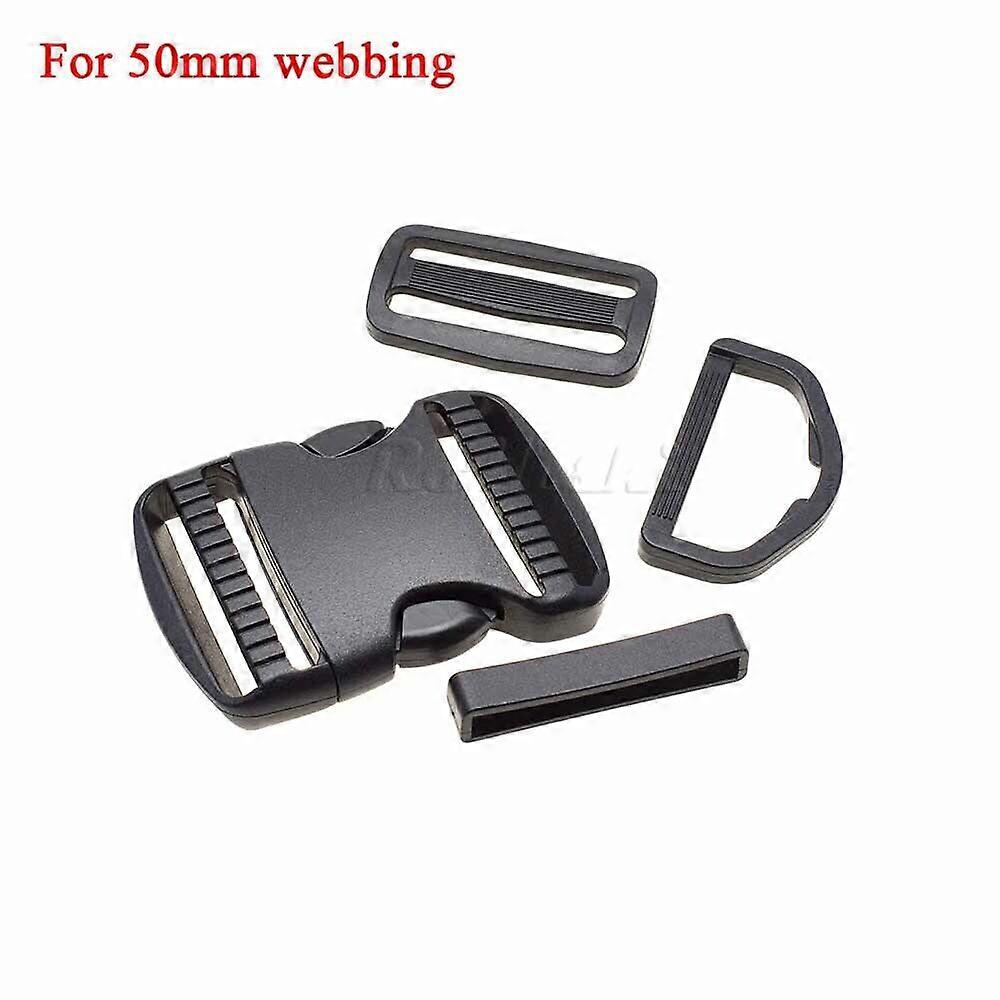 1 set 20-50mm Plastic Slider Adjustable D Rings Belt Loop Curved Side Release...