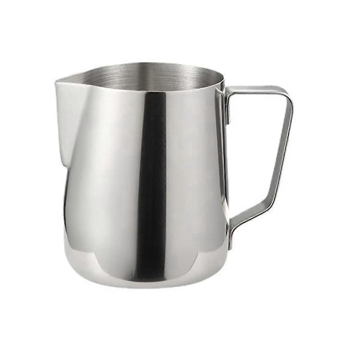 Milk Jug, 304 Stainless Steel Milk Cup Milk Frothing Pitcher Milk Pitcher for Making Latte Coffee A