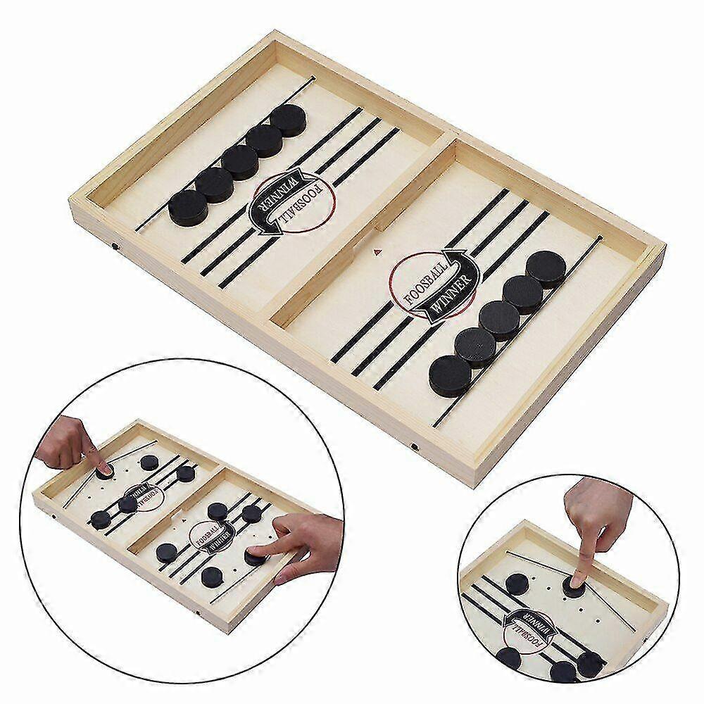 Table Fast Sling Puck Hockey Game Parent-child Interaction Fun Wooden Board Toy