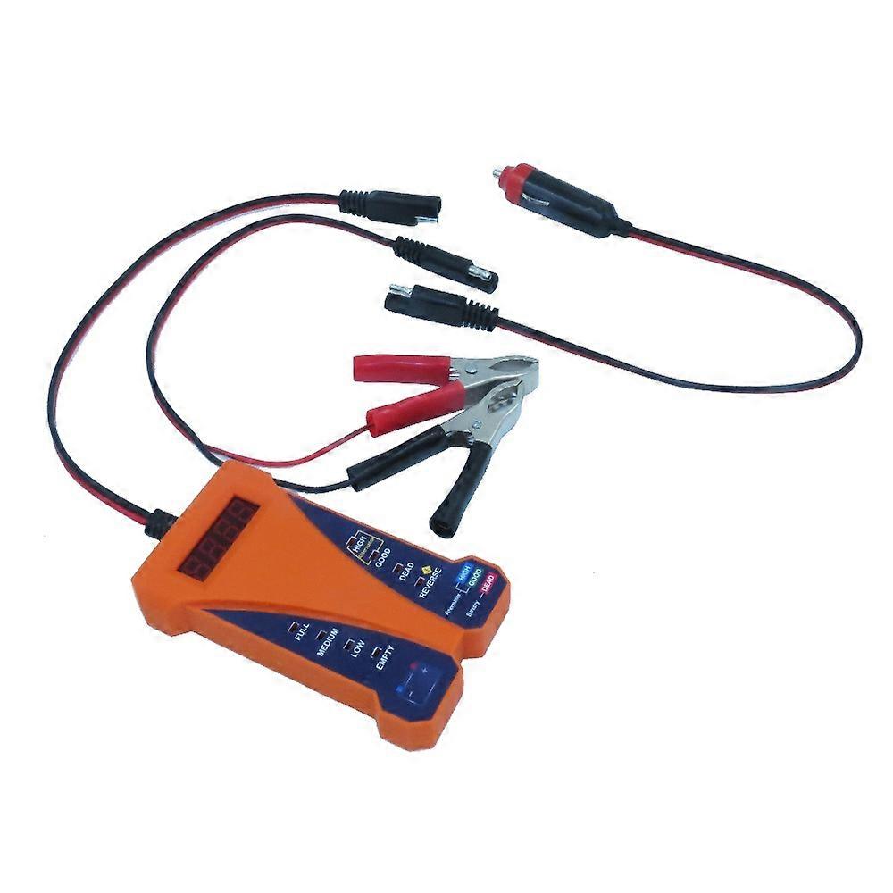 ORANGE 12V Smart Digital Battery Tester Voltmeter Alternator Analyzer with LCD and LED display for car motorcycle truck boat