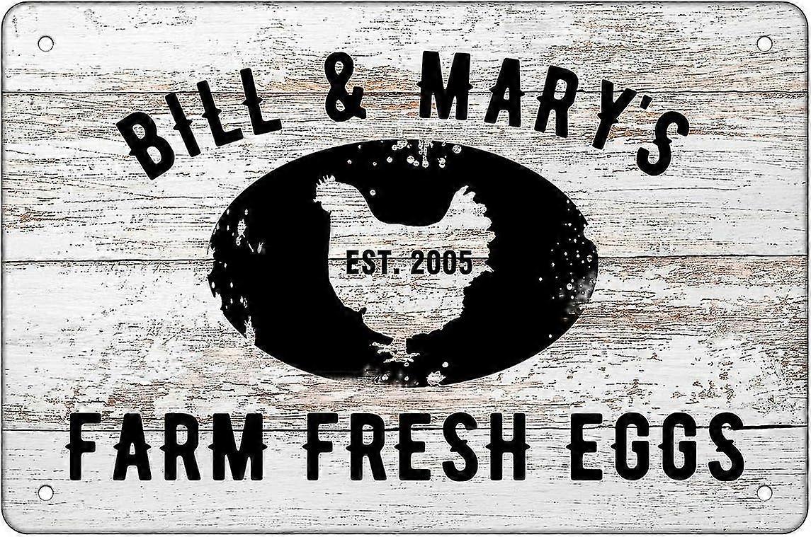 Farm Fresh Eggs Rustic BarnMetalLook Metal Tin Signs Retro Vintage Decor 8x12 polegadas OU 12x16 polegadas Mod