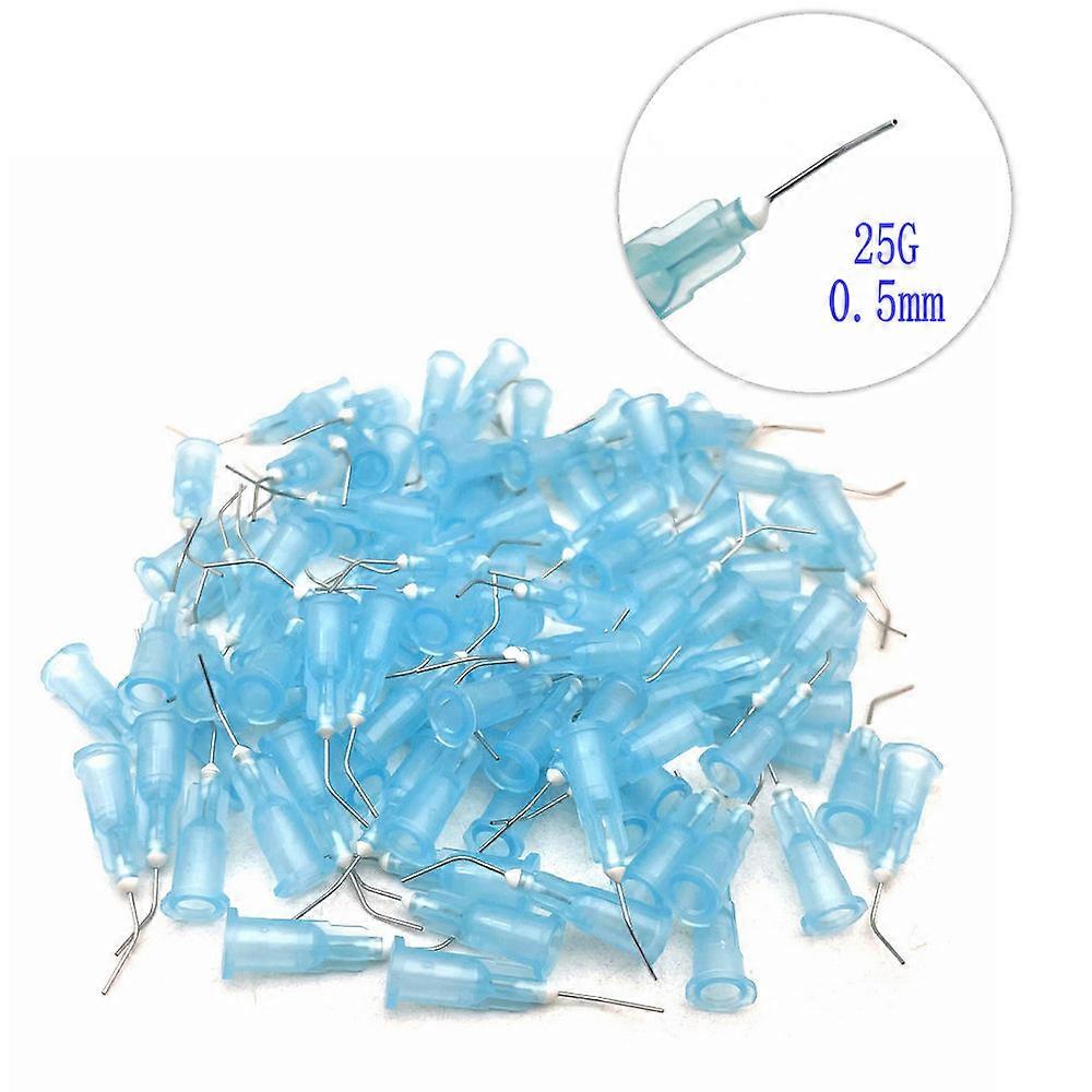 HaKeLai 100Pcs Dental Bent Needle Tip Dental Flow Sealant Etchant Composite Resin Acid Reagent Delivery Syringe Tips 25G/20G