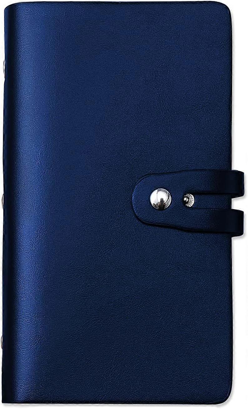 Credit Card Holder Leather Business Card Holder with 96 Card Slots to Manage Your Different Cards and Documents and Prevent Loss or Damage(Blue)