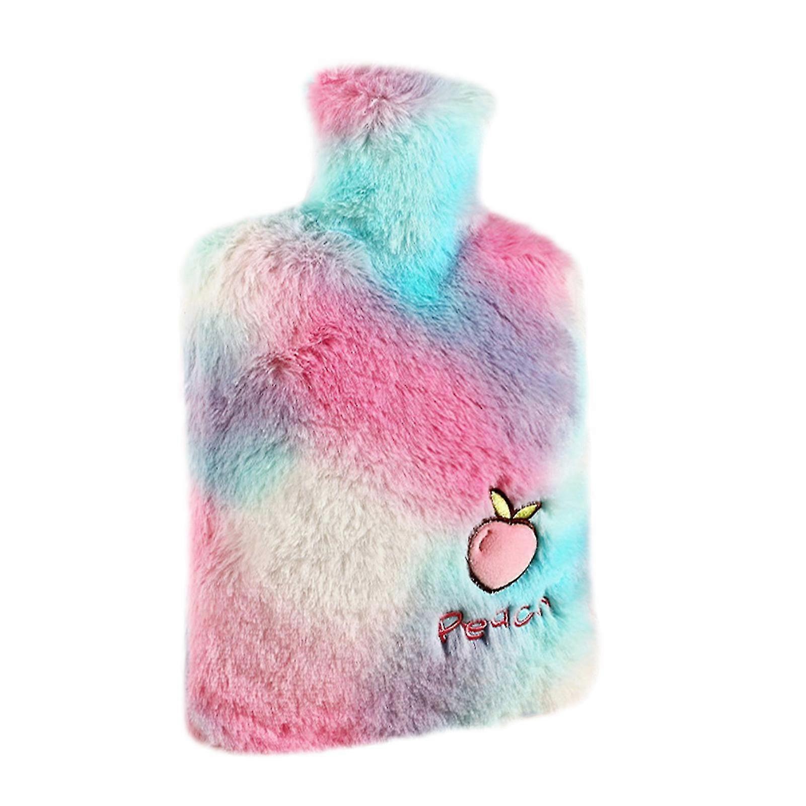 Cute Gradient Fruit Design Hot Water Bag Double Layer Anti-Scalding Texture For Keeping Warm In Winter