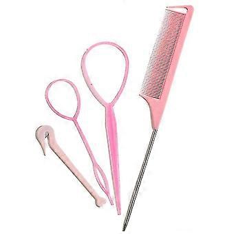 4pcs Hair Tail Tools Set con French Braid Tool Loop Rat Tail Pet
