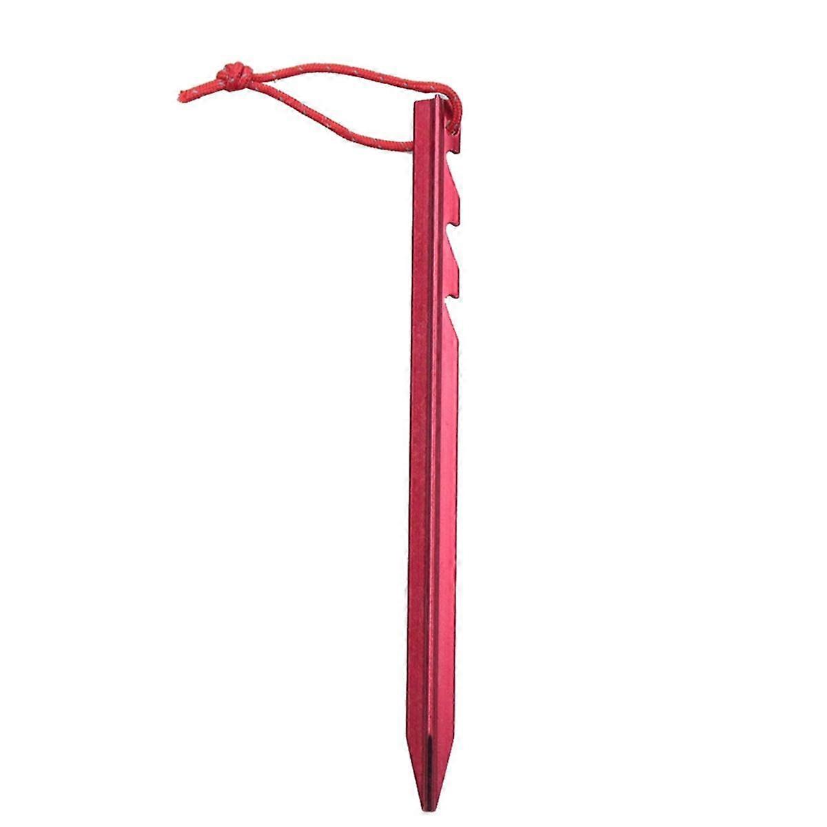 Red Aluminum Alloy Multi-Tooth Triangular Ground Nails for Outdoor Tent Fixed Ground Nails 18CM