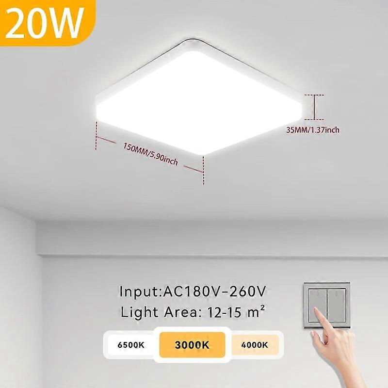 Modern Tavan Işık Kare Tavan Lambası 20/30/40 / 50W LED Işık 110V-220V Ev Paneli Tavan Lambası Mutfak Oturma Odası Aydınlatması